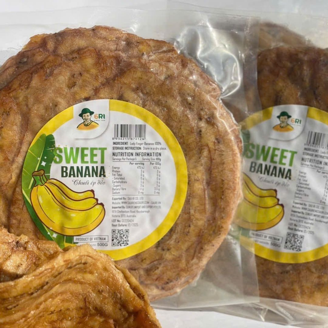 Bánh chuối sấy ép dẻo - Soft Dried Banana Bites